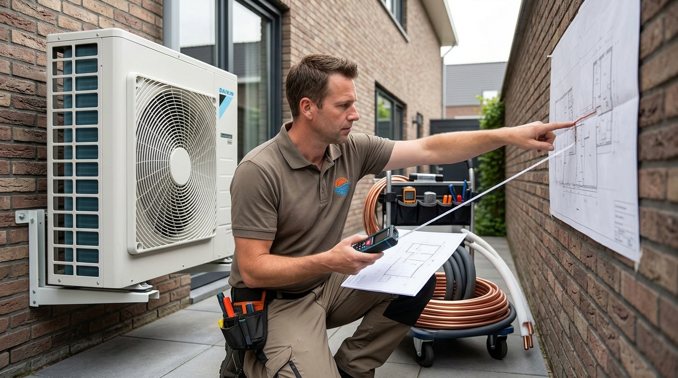 Hoeveel leidinglengte kan een airco maximaal hebben?
