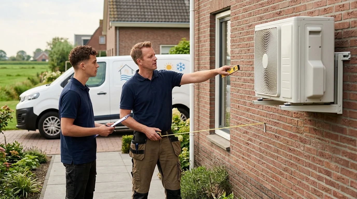 Waar mag de buitenunit van een airco niet staan?