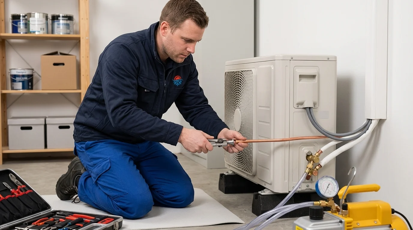 Wat gebeurt er technisch bij het aansluiten van koelleidingen?