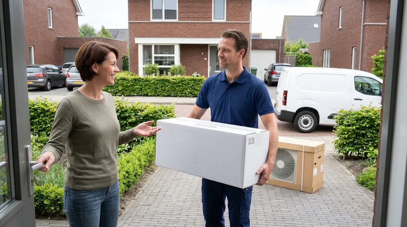 Levering van stille split-airco's